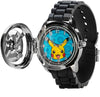 Pokémon Spinner Top Analog Watch for Kids – Features Iconic Poké Ball Spinner, Silver Metal Case, Comfortable Silicone Strap, and Pikachu Dial Art, Perfect for Pokémon Fans and Collectors