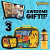 Pokemon Insulated Lunch Bag with Lunch Box Water Bottle Set for Kids 3 Piece School Snack Bag Pikachu Gifts for Kids (Yellow)