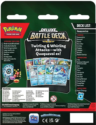 Pokémon TCG: Quaquaval ex Deluxe Battle Deck (Ready-to-Play 60-Card Deck & Accessories)