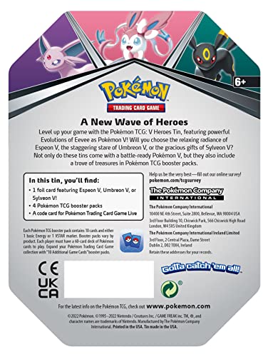 Pokémon TCG: V Tin Heroes Umbreon (1 Foil Card & 4 Booster Packs)
