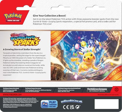 Pokémon TCG Scarlet & Violet 8 Surging Sparks Three Booster Blister