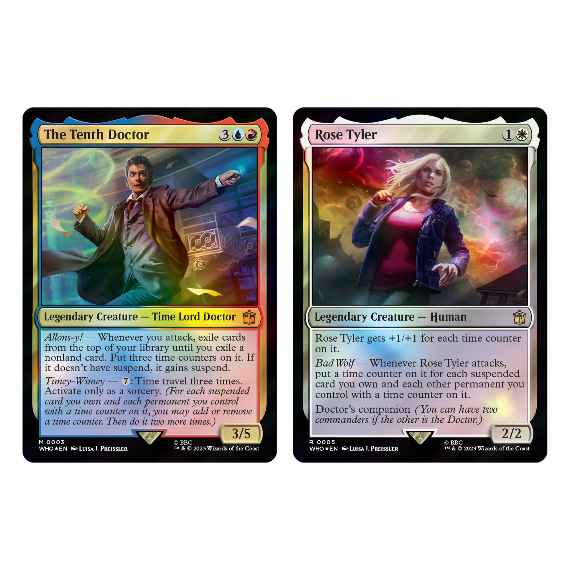 Magic: The Gathering Doctor Who Commander Deck – Timey-Wimey (100-Card Deck, 2-Card Collector Booster Sample Pack + Accessories)