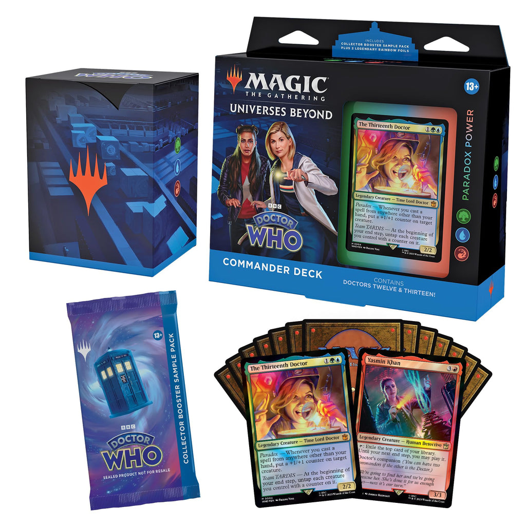 Magic: The Gathering Doctor Who Commander Deck Bundle – Includes All 4 Decks (1 Masters of Evil, 1 Blast from The Past, 1 Timey-Wimey, and 1 Paradox Power Deck Set)