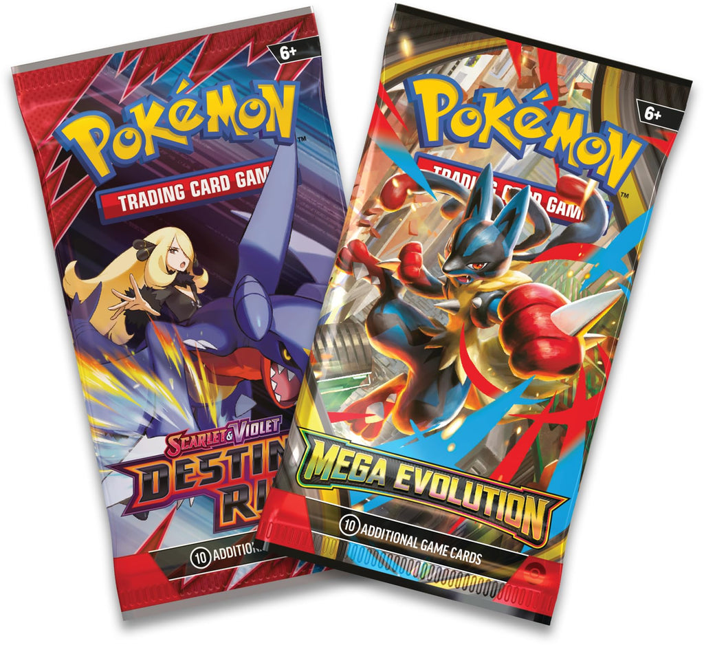 Pokémon TCG: Mega Heroes Mini Tin – Mega Lucario (1 Sticker, 1 Art Card & 2 Booster Packs)