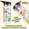 Pokemon Water Bottle for Kids with Straw, 19.6oz Plastic Reusable Drink Bottle